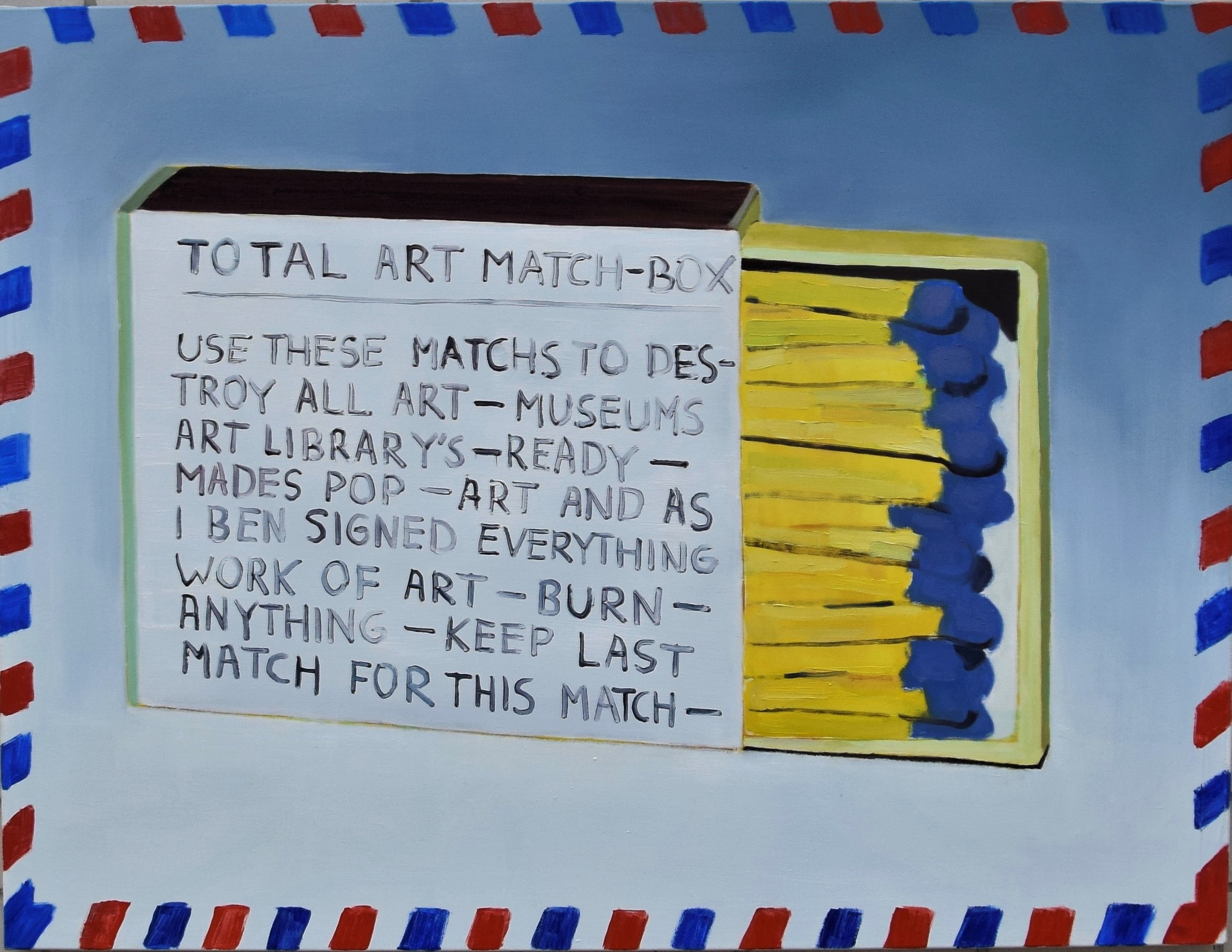 Appropriation of Ben Vautier’s Total art match box 1968I will try to send it via air mail